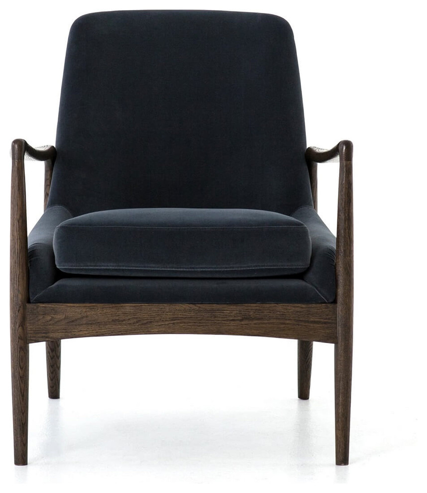 Braden Mid Century Modern Velvet Club Chair   Midcentury   Armchairs And Accent Chairs   by Zin Home  Houzz