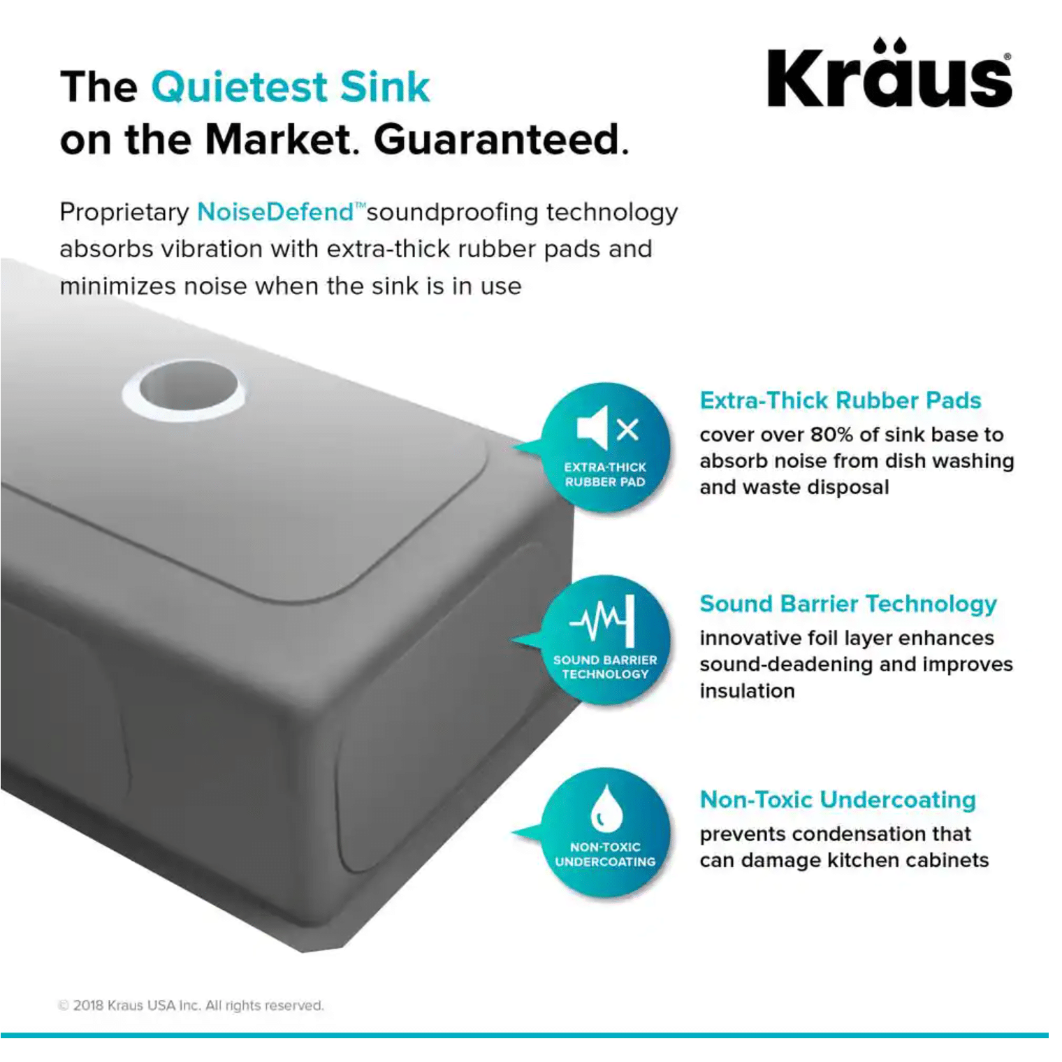 Kraus Standart Pro 32in. 16 Gauge Undermount Single Bowl Stainless Steel Kitchen Sink (KHU100-32)