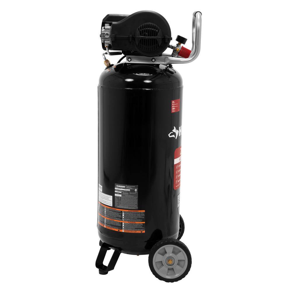 Husky 20 Gal. 200 PSI Oil Free Portable Vertical Electric Air Compressor C202H