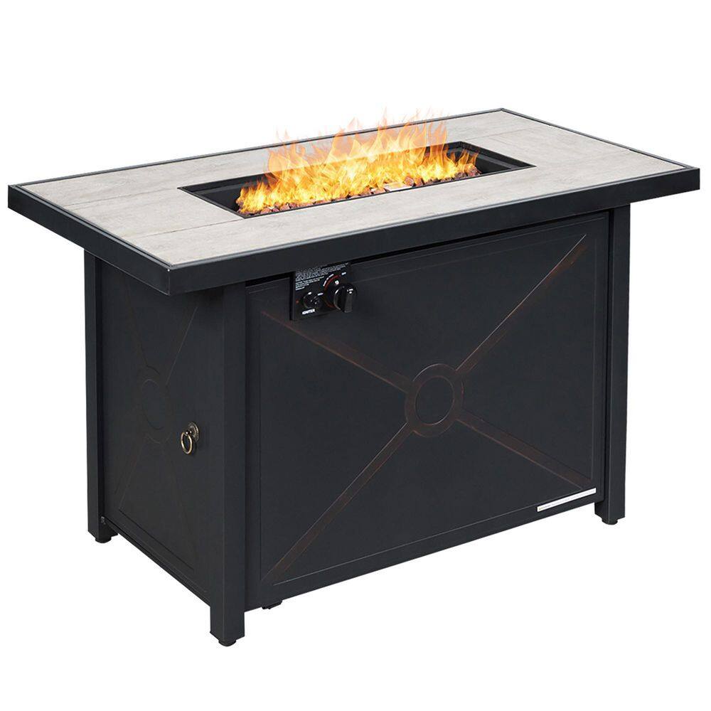 Costway 60000 BTU Outdoor Rectangle Gas Fire Table OP70369new