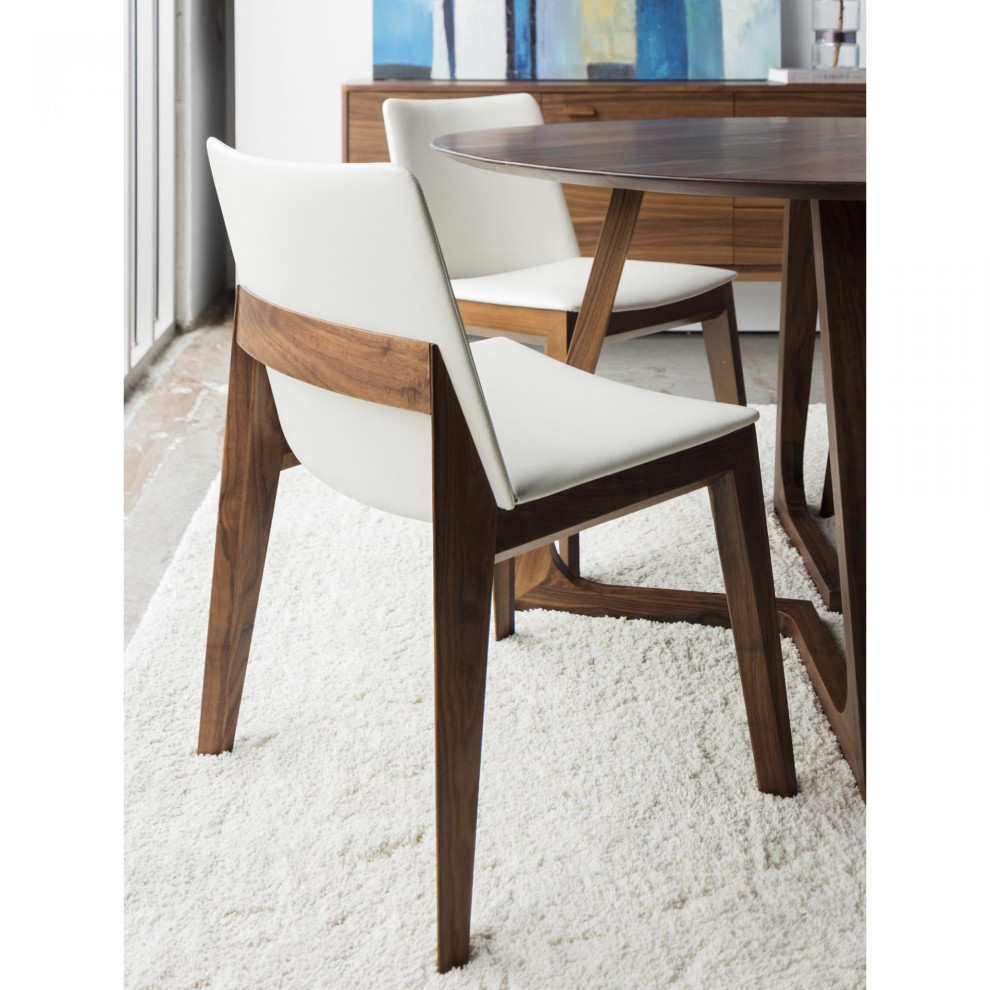 Econ Modern White Dining Chair with Wooden Legs   Transitional   Dining Chairs   by Rustic Edge  Houzz