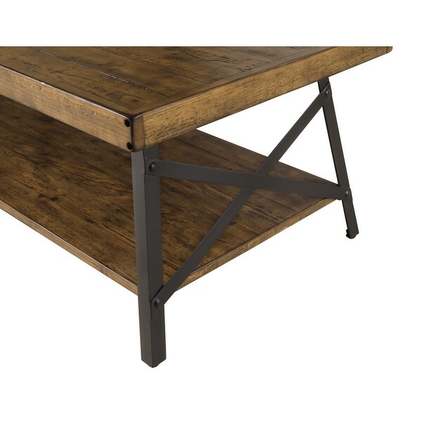 Carbon Loft Oliver Rustic Wood Coffee Table