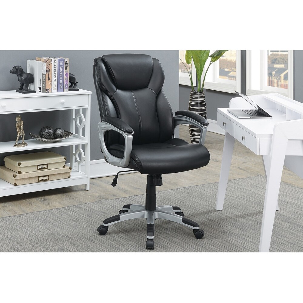 Office High Back Leather Chair Ergonomic Height Adjustable Desk Chair Executive Conference Task Chair with Lumbar Support