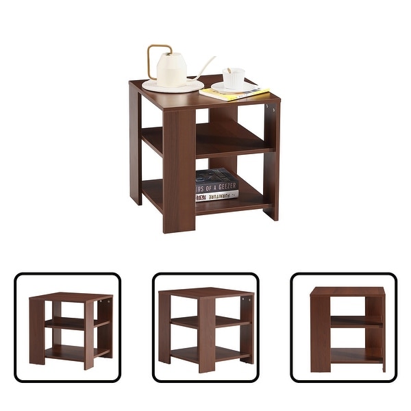 Square Side Table， 3-tier End Table