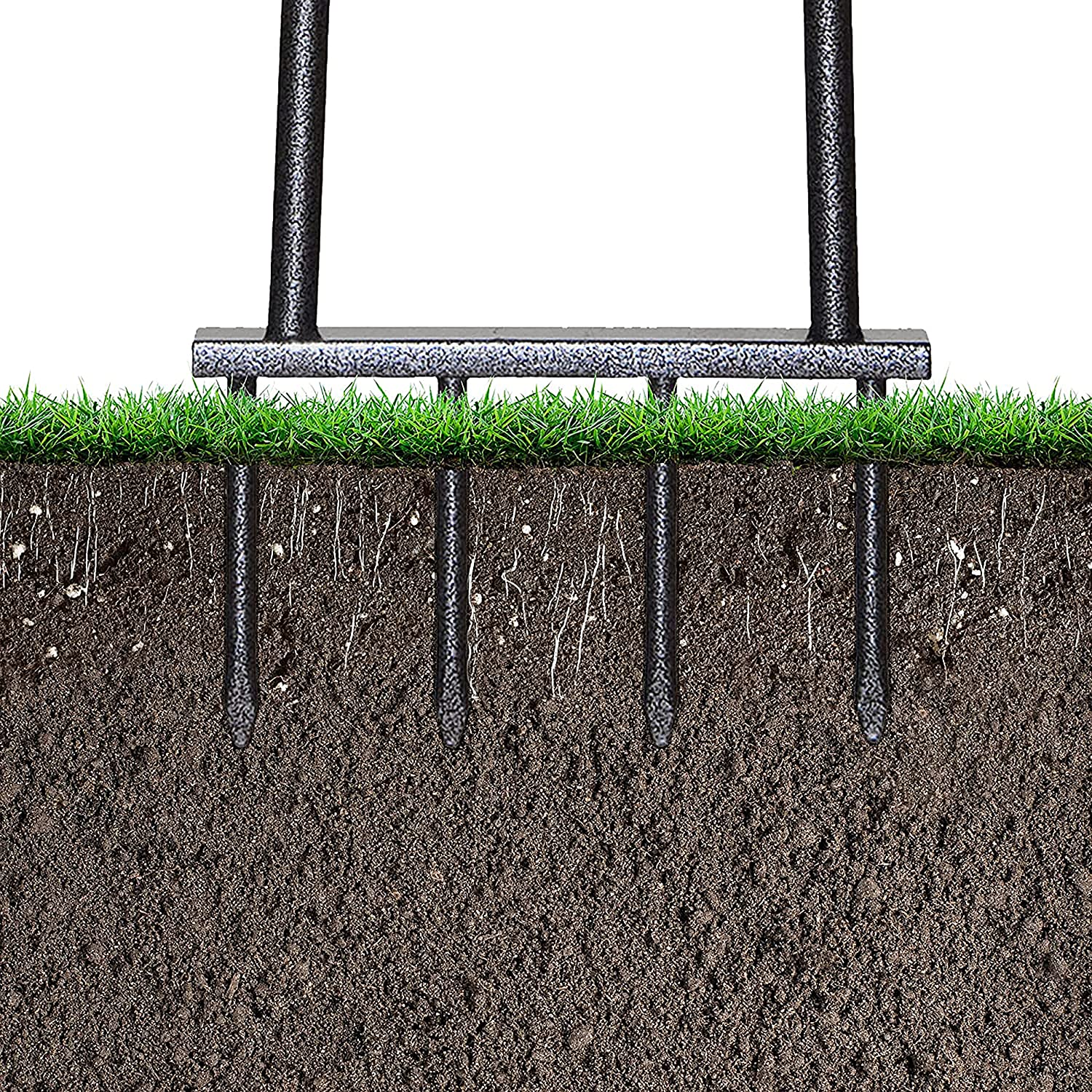 Yard Butler 100051042 Yard Butler M-7C Multi Spike Lawn Aerator IM-7C to Loosen Soil for Greener Grass， 1， Silver