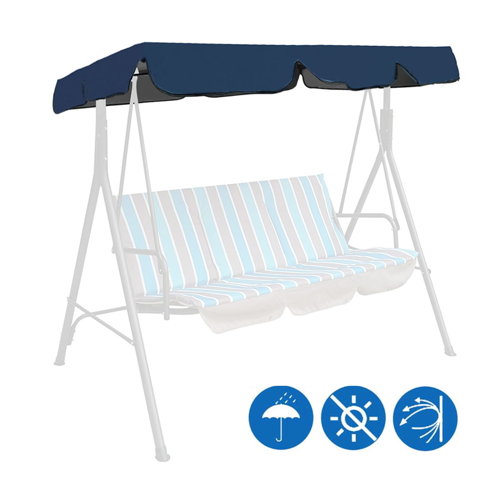 Willstar 3 Seats Patio Canopy Swing Glider Hammock Cushioned Steel Frame Backyard ，Bench Canopy（Top cover only）