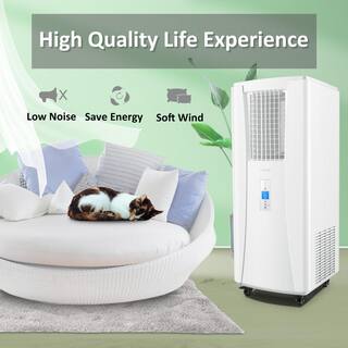 LANBO 8000 BTU Portable Air Conditioner Cools Heater with Remote Hose Free No Window Installation Required in White LAC8000W-HT