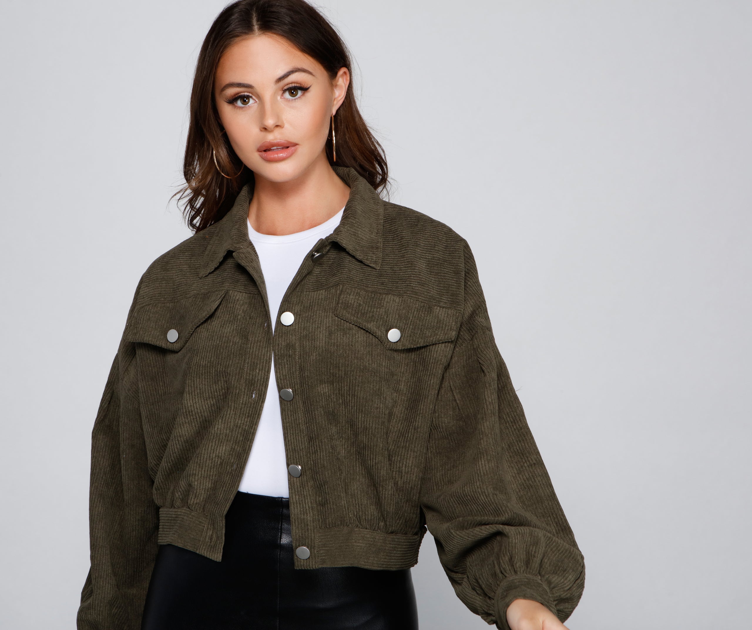 Effortlessly Chic Corduroy Cropped Jacket