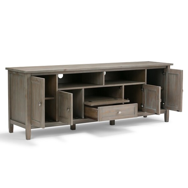 WYNDENHALL Norfolk SOLID WOOD 72 inch Wide TV Media Stand For TVs up to 80 inches - 72'' W x 17.5'' D x 26'' H