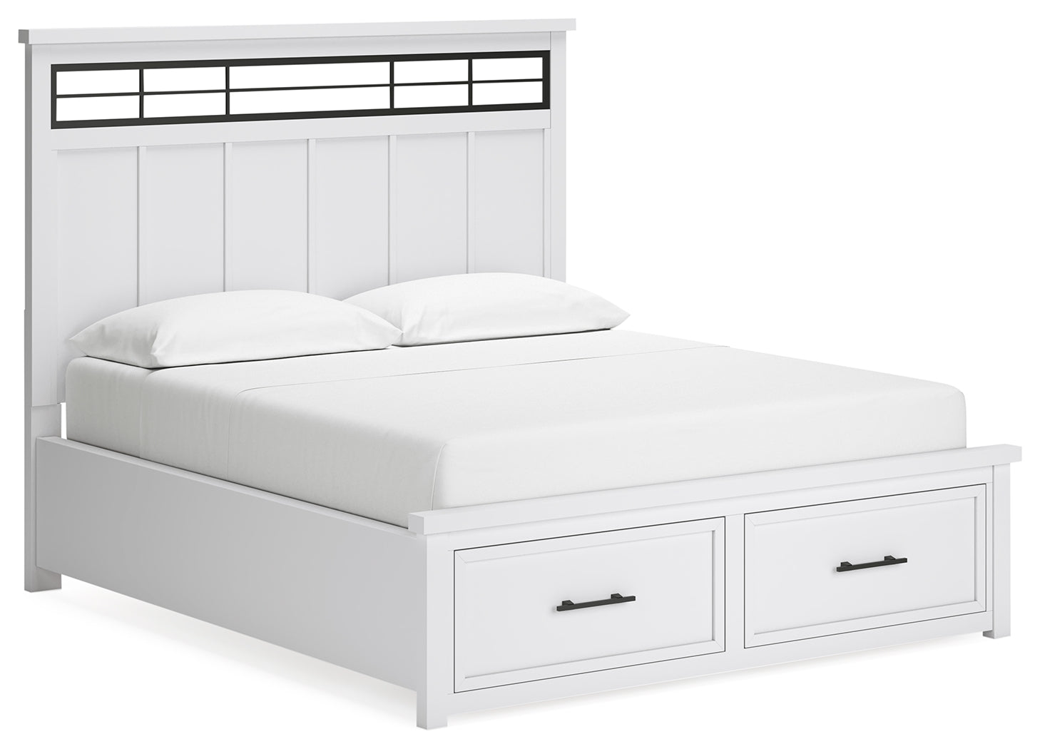 (Online Special Price) Ashbryn White/Natural California King Panel Storage Bed