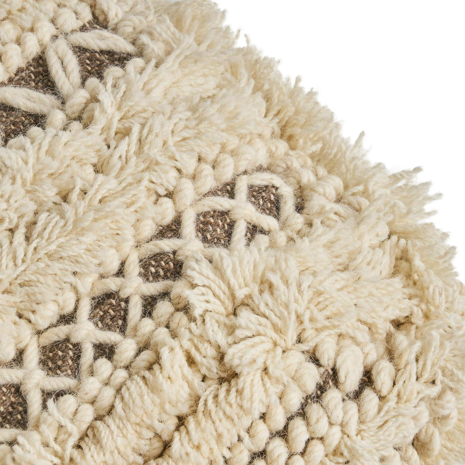 Noble House Cube Tribal Tufted Wool Pouf