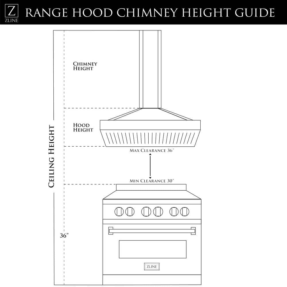 ZLINE Kitchen and Bath 36  Convertible Vent Wall Mount Range Hood in Stainless Steel and Glass