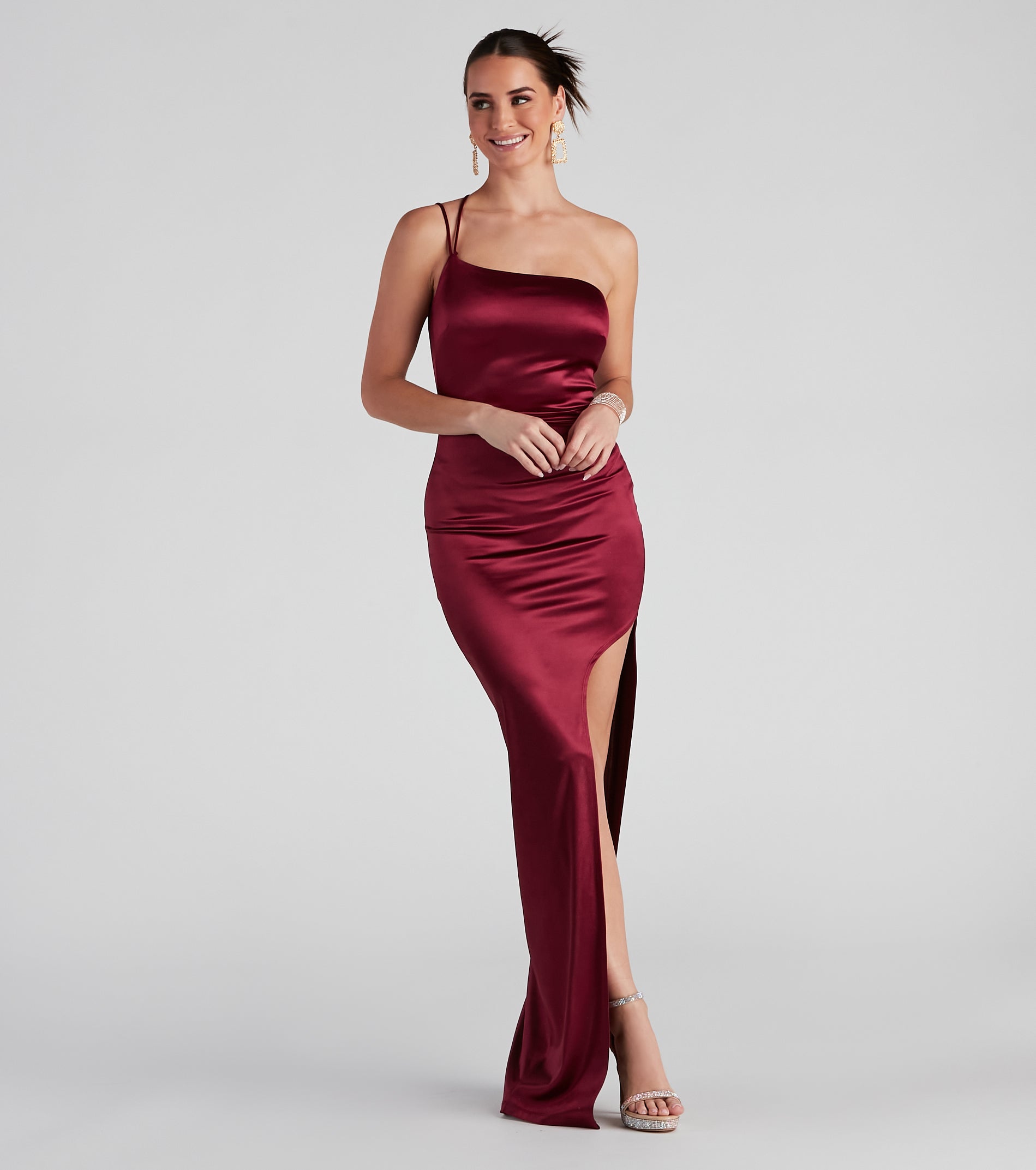 Melody Formal One Shoulder Satin Dress