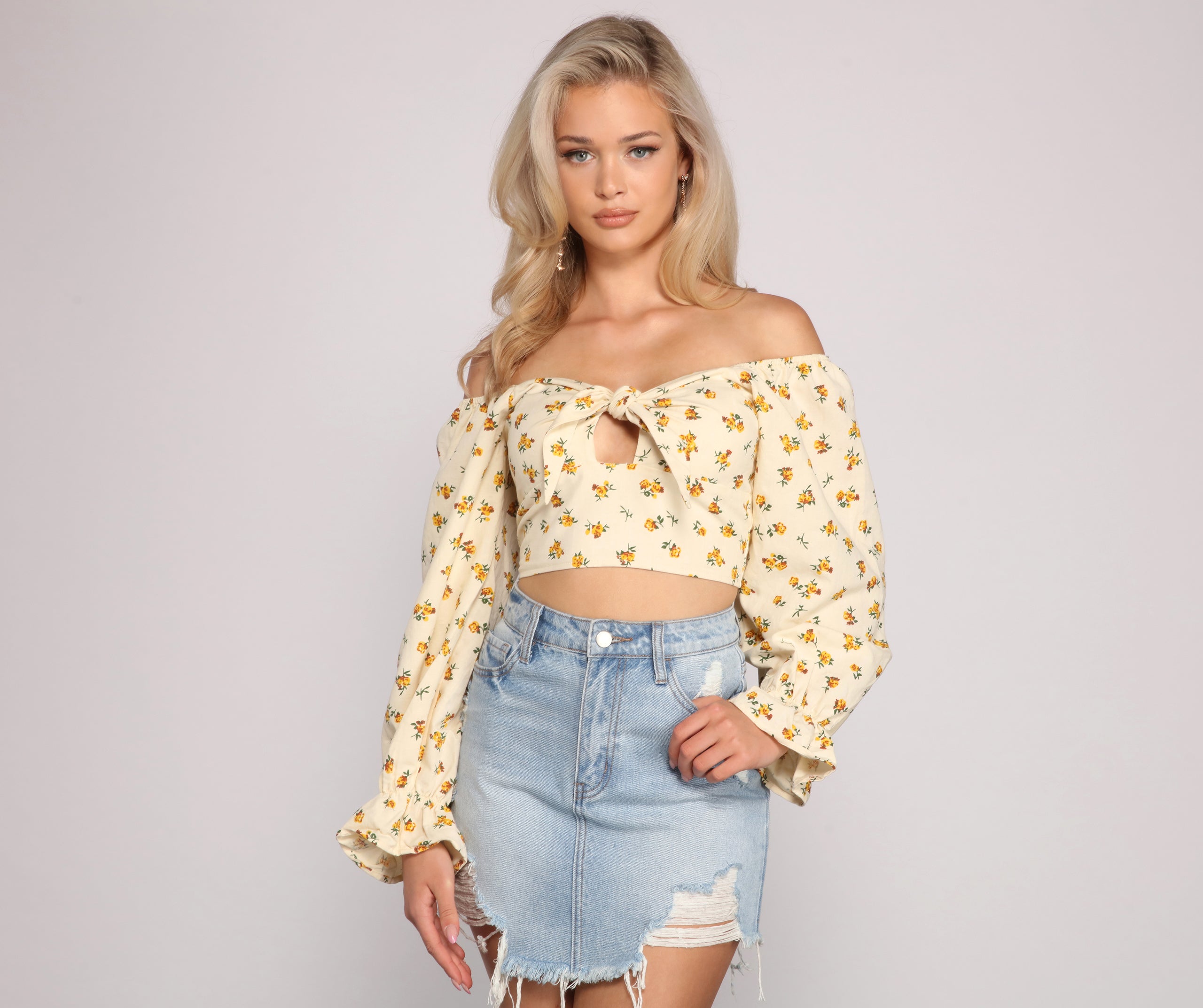 Sealed In Florals Bow Crop Top