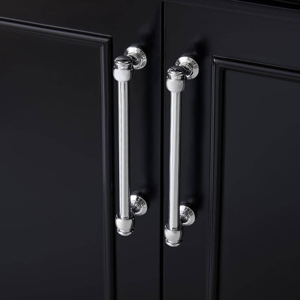 Home Decorators Collection Aberdeen 36 in W x 22 in D x 345 in H Bath Vanity in Black with White Carrara Marble Top