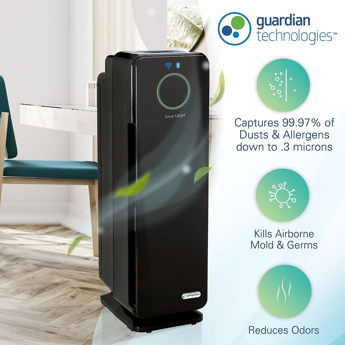 Germ Guardian CDAP4500BCA WiFi and Bluetooth Smart Voice Control Air Purifier