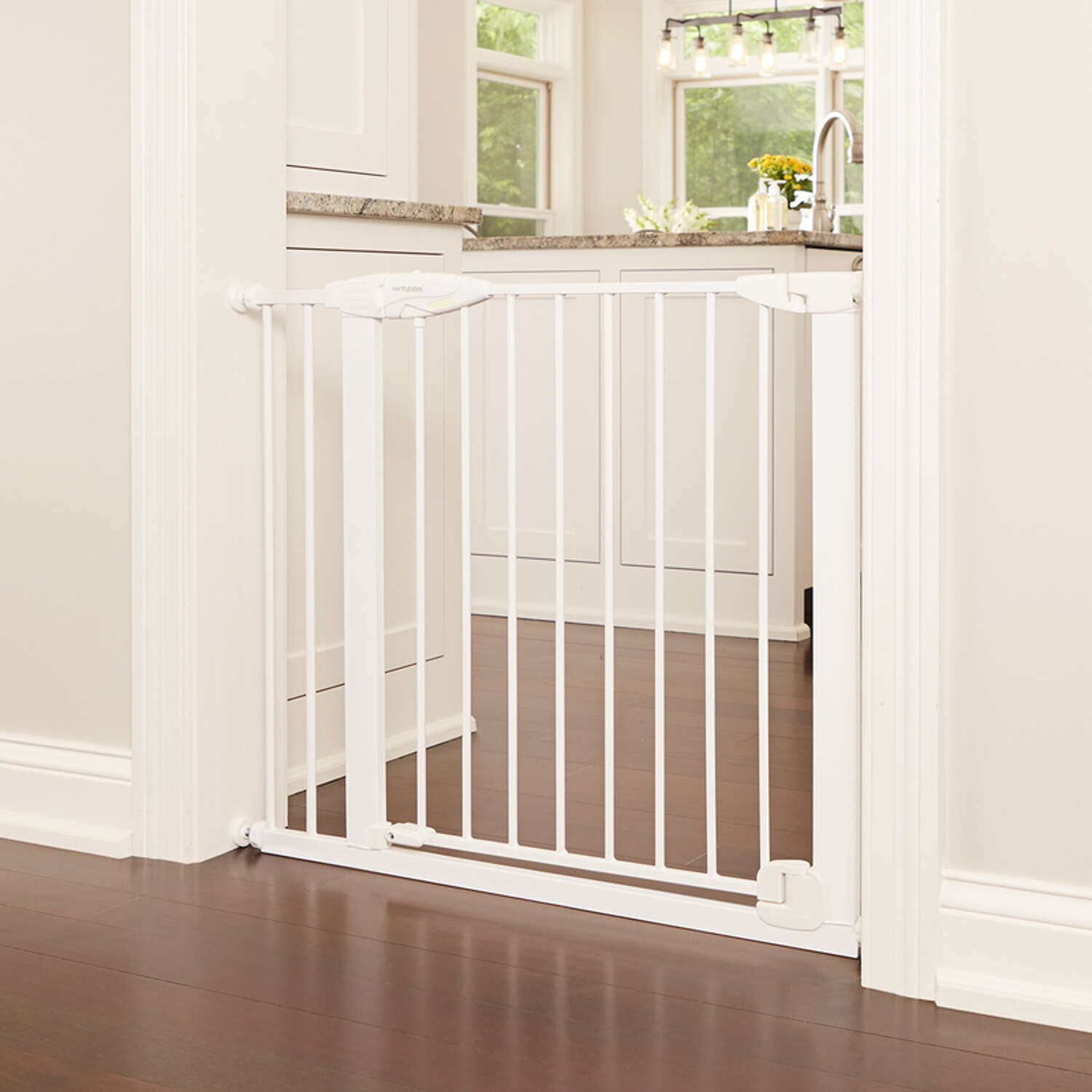 North States Toddleroo White 30 in. H X 29.75-40.5 in. W Metal Auto-Close Gate