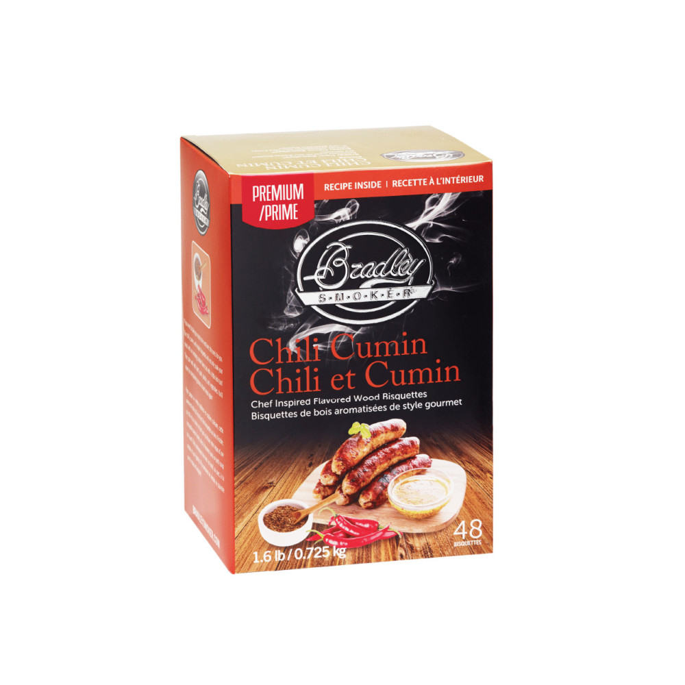 Bradley Smoker Premium Chili Cumin Wood Bisquettes 48pk ;