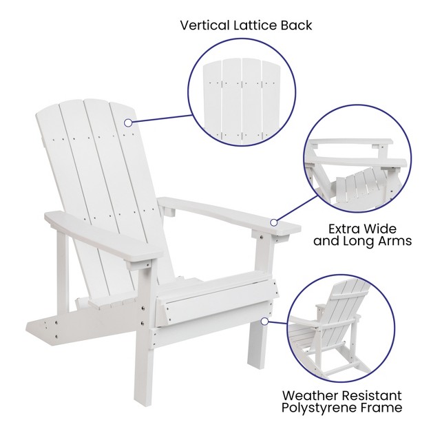 Flash Furniture 5 Piece Charlestown Poly Resin Wood Adirondack Chair Set With Fire Pit Star And Moon Fire Pit With Mesh Cover