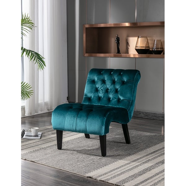 Accent Living Room Chair Leisure Chair Curved Armless Chair for Small Spaces