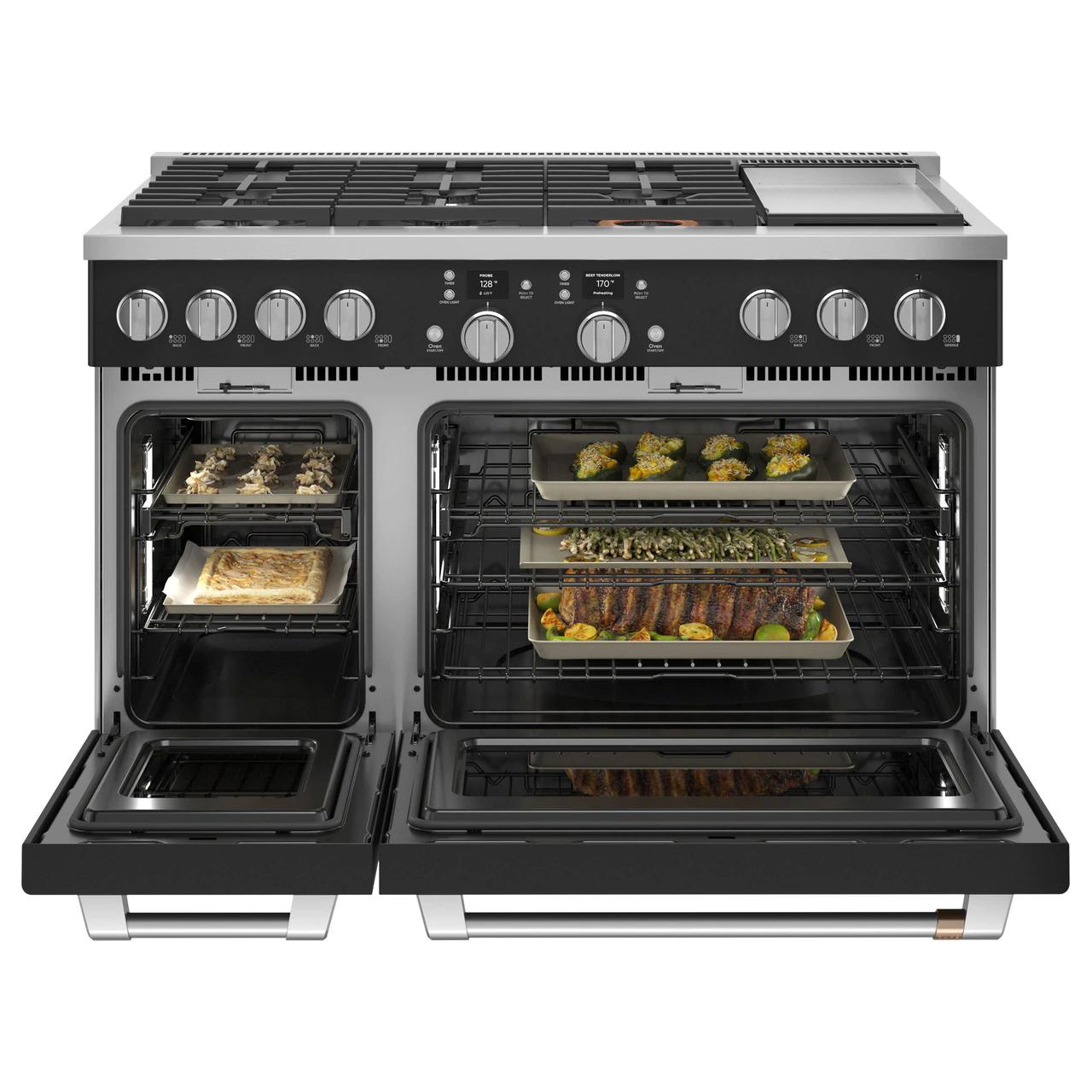 Caf¨¦ 48-inch Freestanding Dual-Fuel Range with 6 Burners and Griddle C2Y486P3TD1