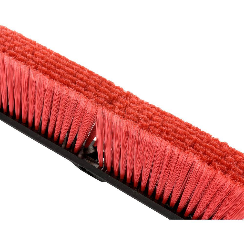 Alpine Industries 24 in. Red IndoorOutdoor Multi-Surface Push Broom (10-Pack) 460-24-2-10PK