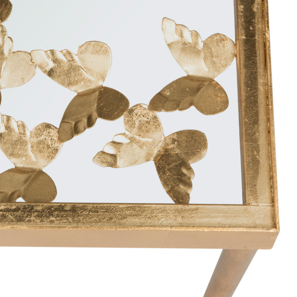 Gizelle Butterfly Console Antique Gold Leaf   Midcentury   Console Tables   by V.S.D Furniture  Houzz