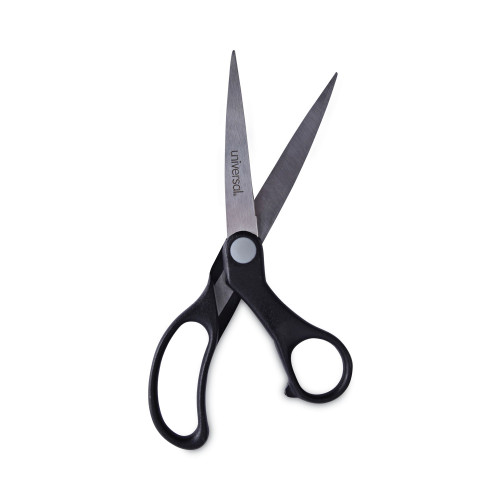 Universal Stainless Steel Office Scissors， 8.5 Long， 3.75 Cut Length， Black Offset Handle (92010)