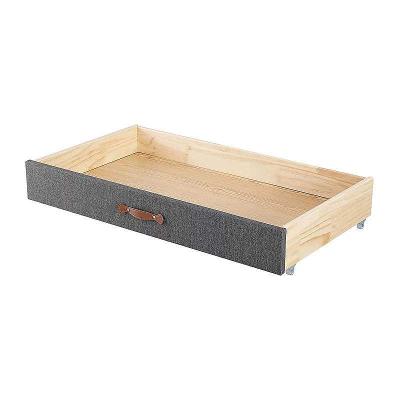 MUSEHOMEINC Upholstered Wooden Under Bed Storage Drawer for King or Queen Beds