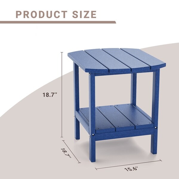 2Tier Adirondack Side Table，Outdoor End Tables HDPE AllWeather Resistant