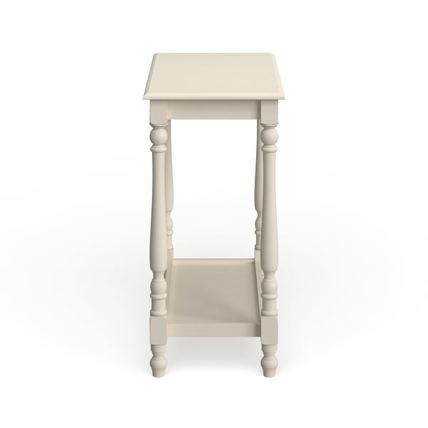 Furniture of America Quam Farmhouse White 12-inch Solid Wood Side Table