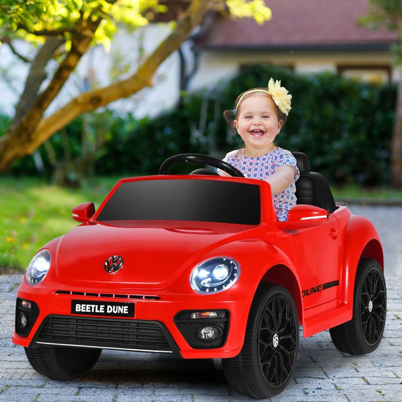 Licensed Volkswagen Beetle Ride-on Car 12V Battery Powered Vehicle Kids Riding Toy Car with Remote