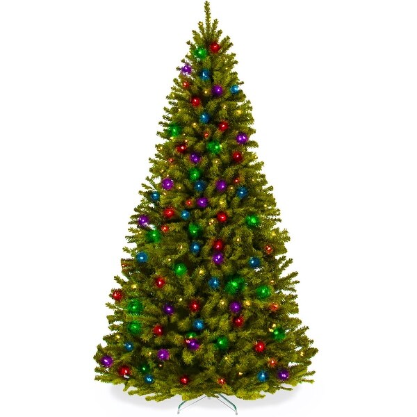 PreLit Artificial Spruce Christmas Tree w/ Multicolored LED Lights