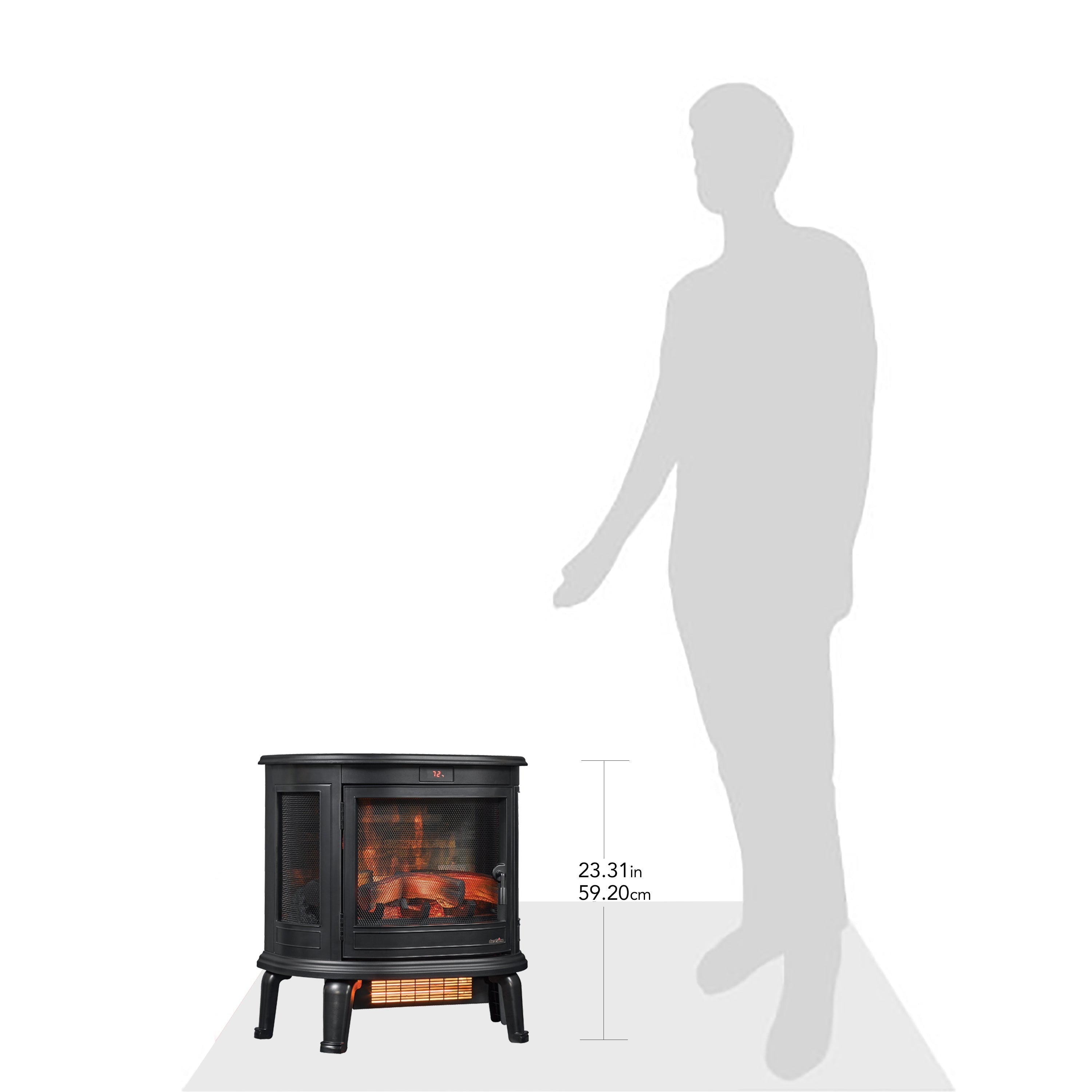 Duraflame Black Curved Front 3D Infrared Electric Fireplace Stove with Remote Control - DFI-7117-01