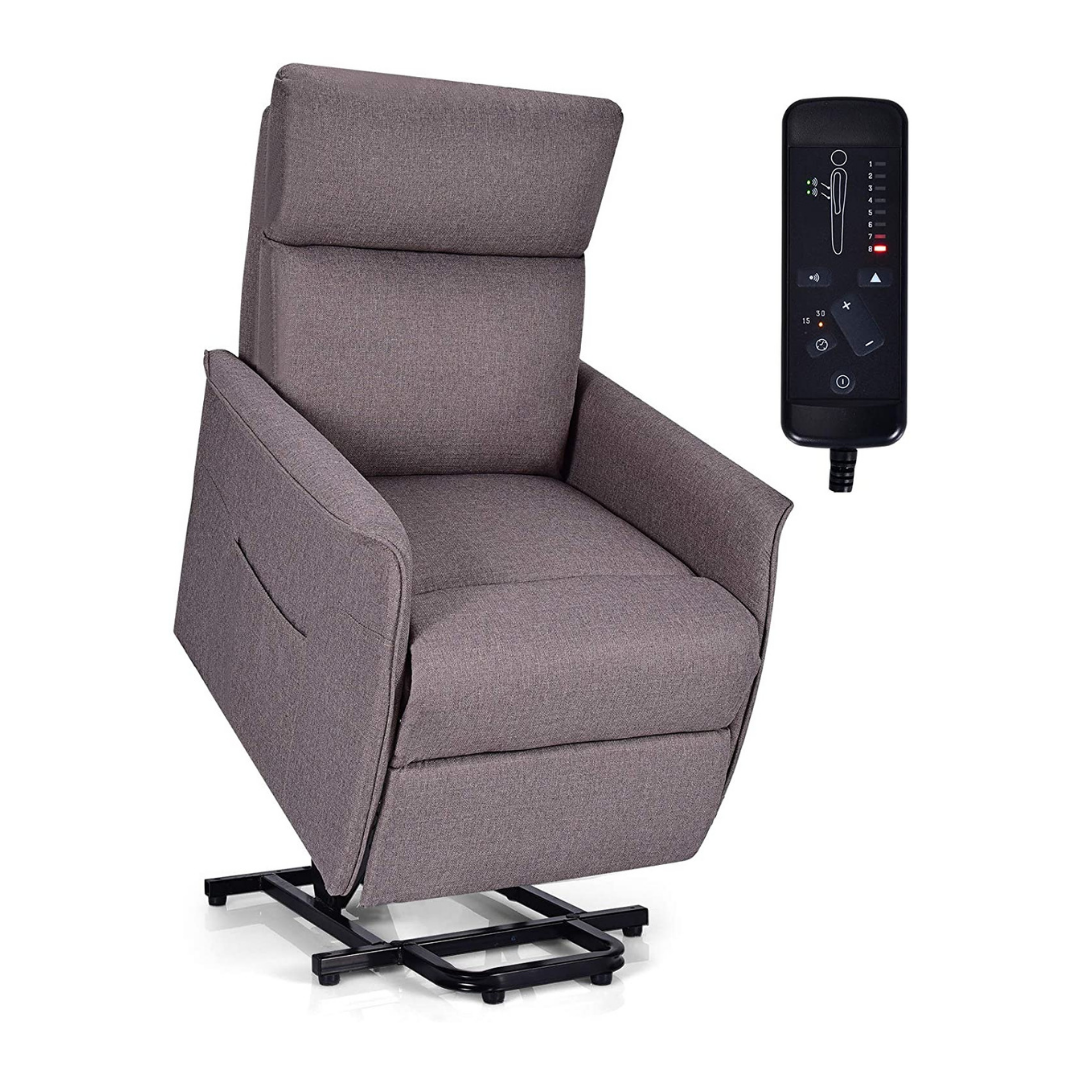 Power Lift Massage Recliner Chair for Elderly, Soft Fabric Sofa Chair