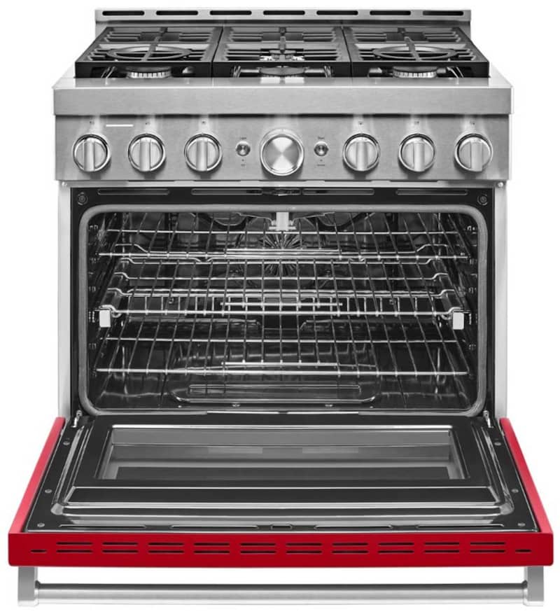 KitchenAid 36 Passion Red Smart Commercial-Style Gas Range With 6 Burners