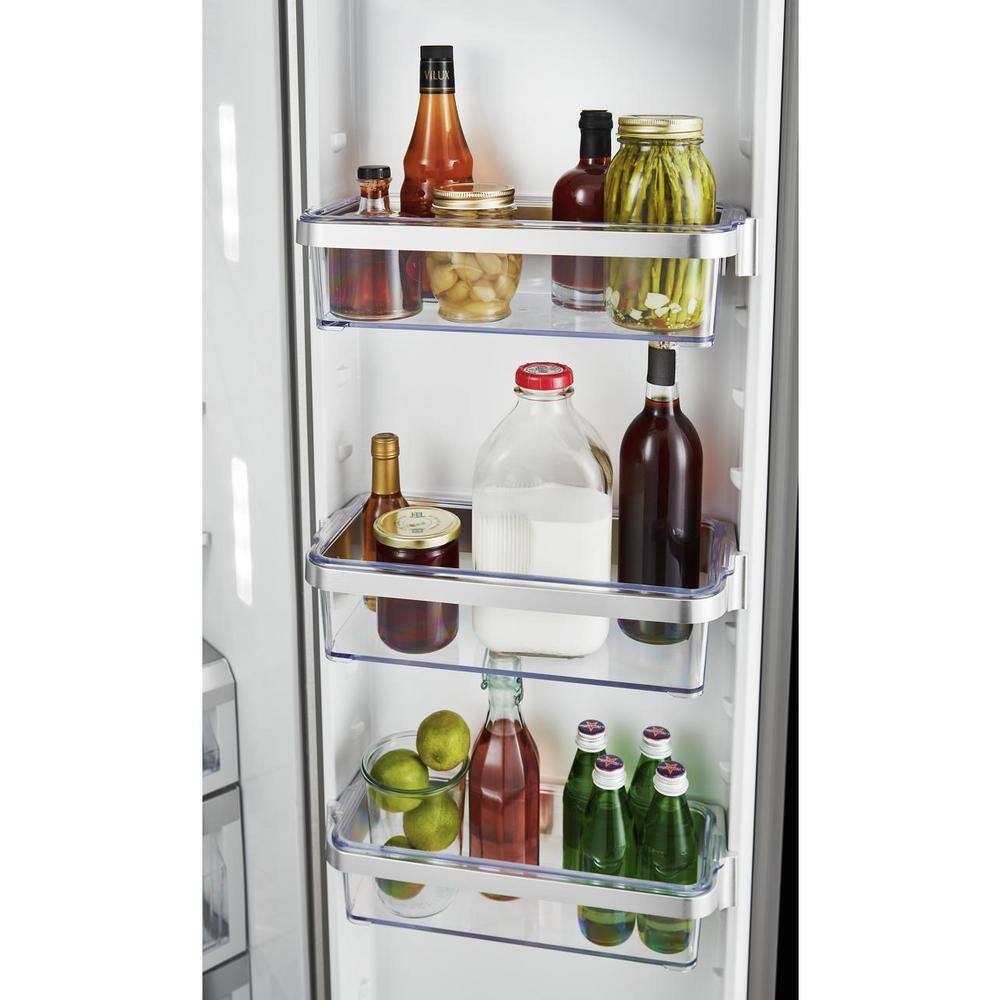 KitchenAid 36 in. W 24.8 cu. ft. Side by Side Refrigerator with Exterior Ice and Water in PrintShield Stainless Steel KRSF705HPS