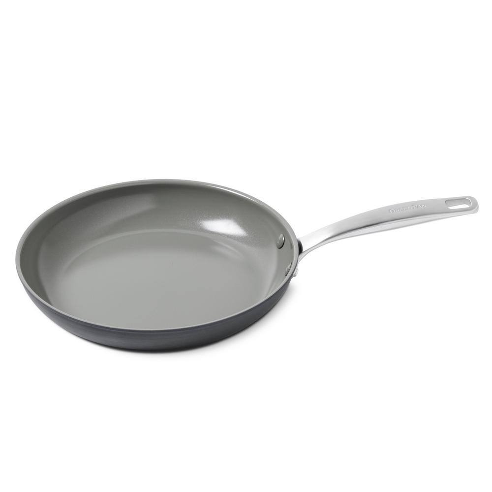 GreenPan Chatham 12 in. Hard-Anodized Aluminum Ceramic Nonstick Frying Pan in Gray CC000122-001