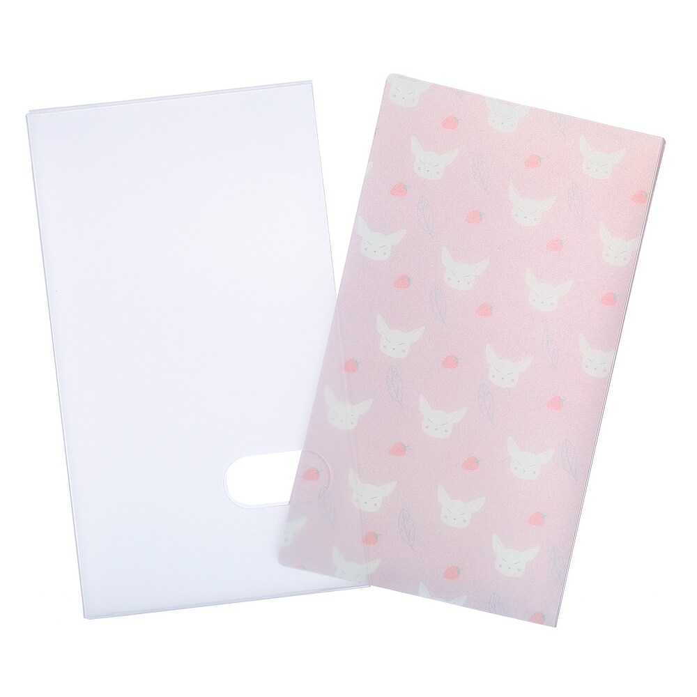 Plastic Business Card Holders Portable Card Binder Book Light Pink   Light Pink   2 Pack