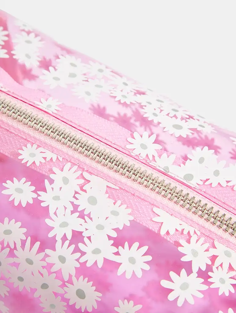 Pink Daisy Makeup Bag
