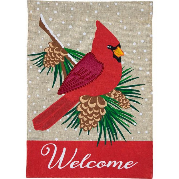 Briarwood Lane Cardinal Winter Burlap Garden Flag Welcome Pinecon