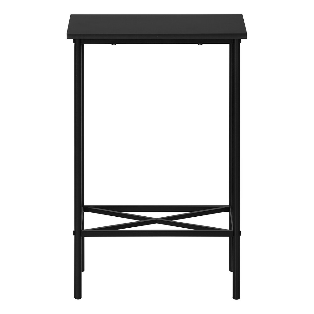 Accent Table  Side  End  Narrow  Small  2 Tier  Living Room  Bedroom  Metal  Laminate  Contemporary  Modern