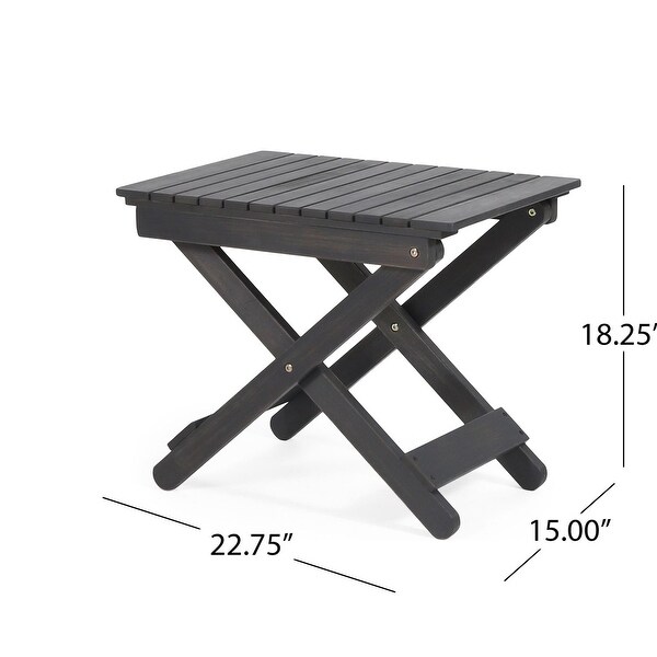 23 in. W x 18 in. H Foldable Outdoor Folding Acacia Wooden Side Table