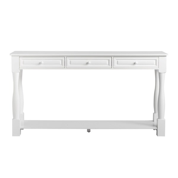 Wood Entryway Console Table with Storage Drawers and Bottom Shelf