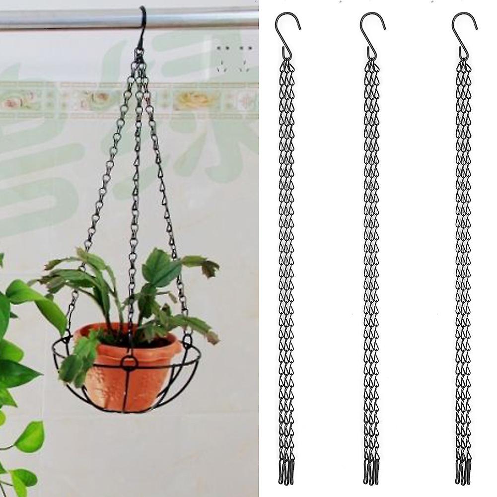 3 PCS Garden Planter Flower Pot Basket Replacement Iron Hanging Chain hooks Set