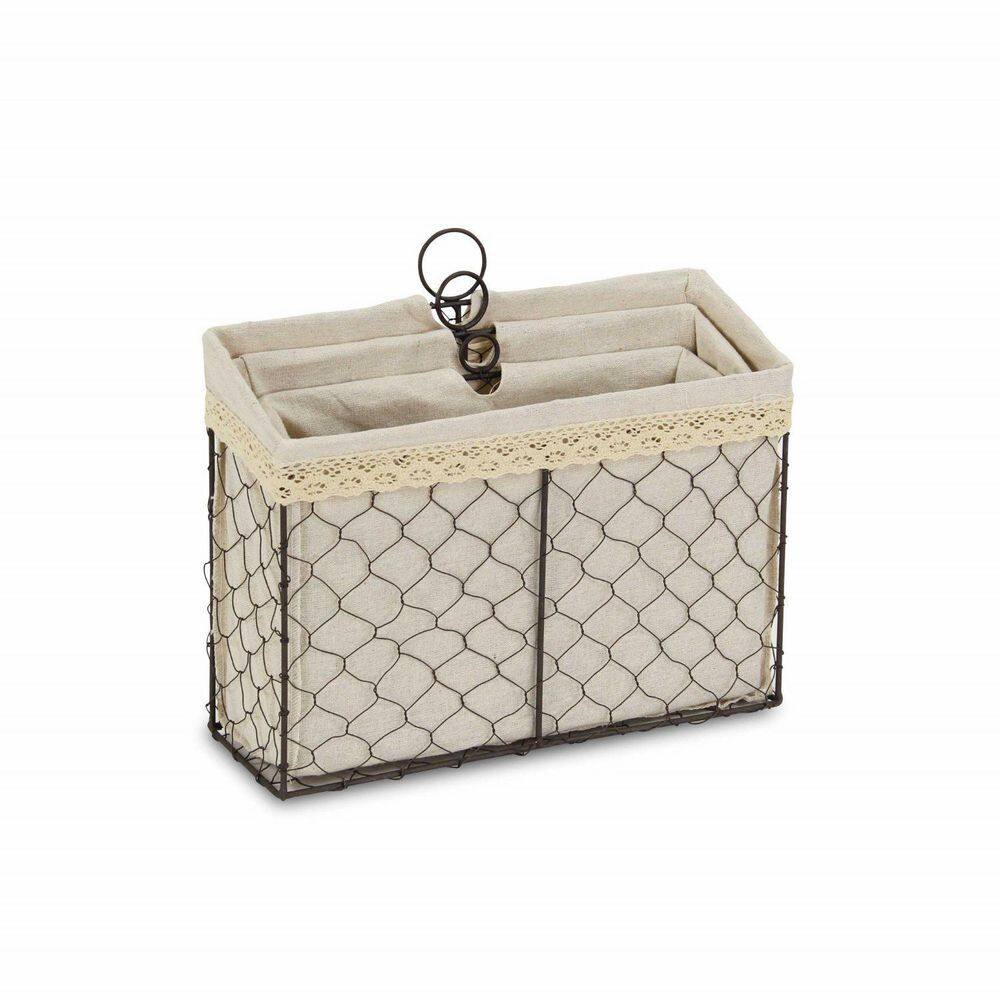 HomeRoots Victoria 9.5 in. H x 12.5 in. W x 4.5 in. H Brown Metal Cube Storage Bin 3-Pack 2000379863