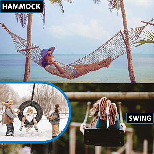 Outdoor People Co Set of 2 Tree Swing 10ft Strap Hanging kit with Travel Carry Handy Bag with Safe Lock Carabiners and Hooks，2500lbs Breaking Strength for Securing Hammocks-Tree Swings and Tires