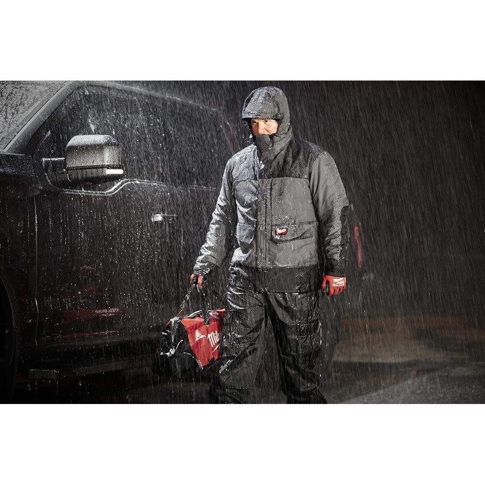 MW M12 Heated AXIS Layering System with HYDROBREAK Rainshell Kit Large Gray 203RN-21L from MW