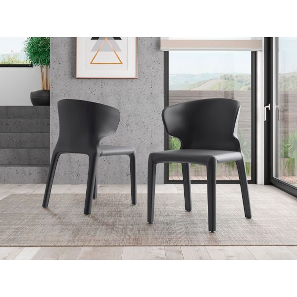 Conrad Leather Dining Chair in Grey (Set of 2)