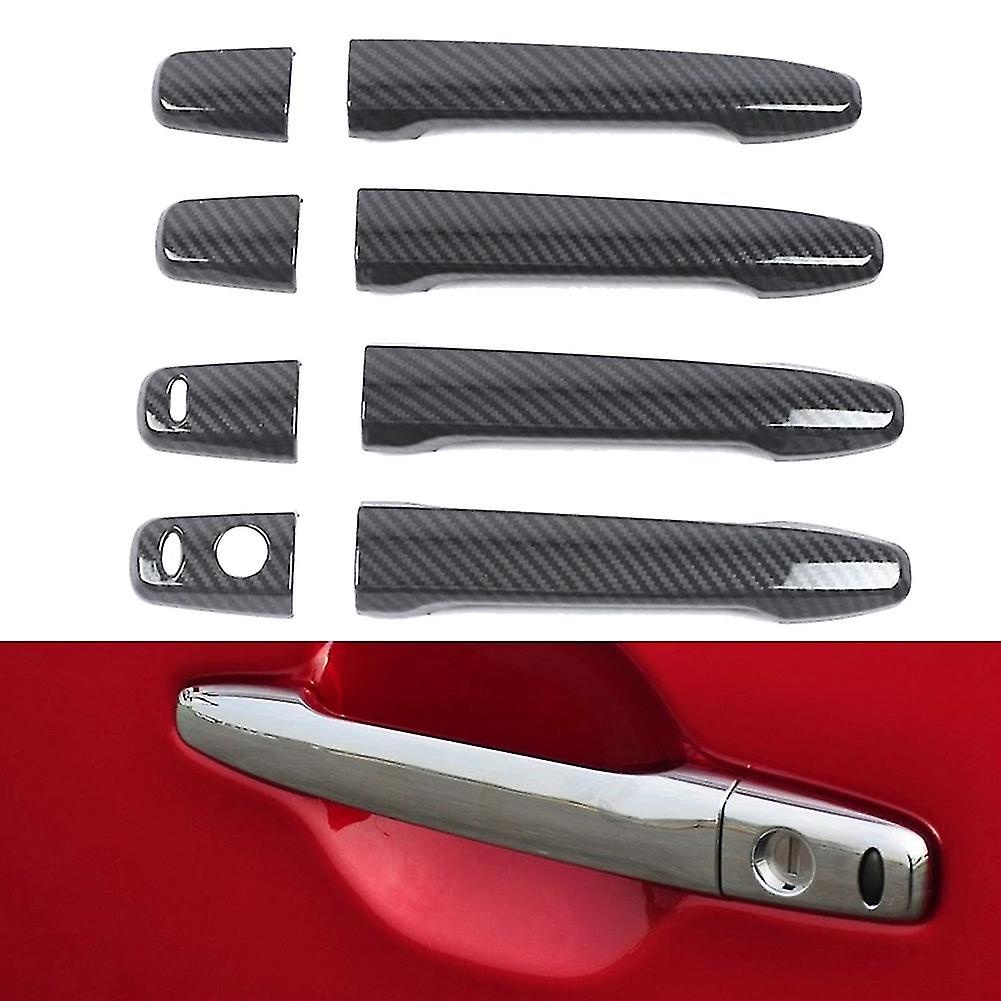 4pcs Carbon Fiber Car Exterior Door Handle Cover For Evolution X Asx (with Keyless Holes)